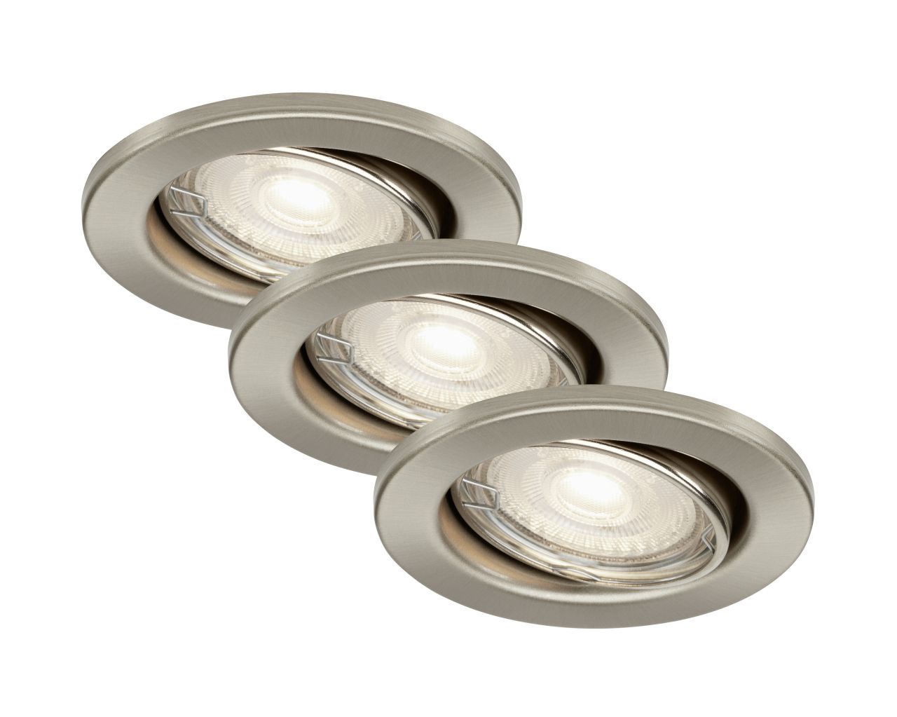 Di-Ka LED Einbauleuchte Sten 3er Set nickel-matt Ø 8,5 cm GU10 5 W von DI-KA