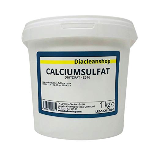 Calciumsulfat Dihydrat 1kg in Lebensmittelqualität E516 - Braugips - Gips von DIACLEANSHOP