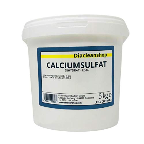 Calciumsulfat Dihydrat 5kg in Lebensmittelqualität - E516 - Braugips - Gips von DIACLEANSHOP