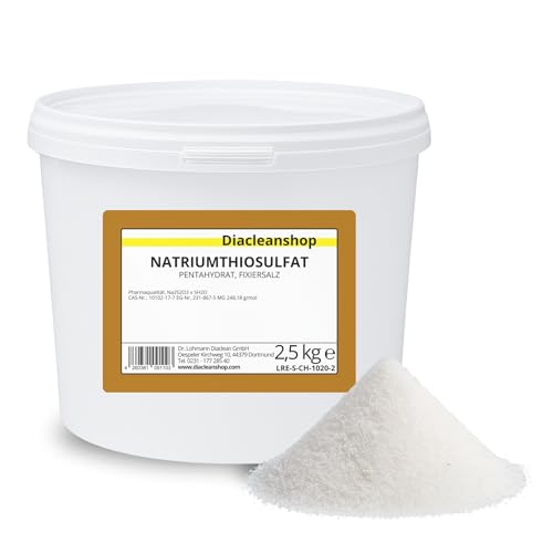 Natriumthiosulfat Pentahydrat 2,5 kg | Fixiersalz/Fixiernatron | Pharmaqualität EP | Kristallin von DIACLEANSHOP