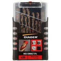 Diager - Set mit 25 Kobalt-Metallbohrern - 707D von DIAGER