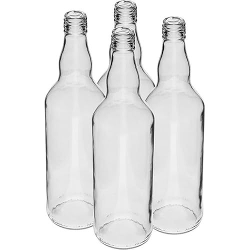 Glasflaschen 700ml (0,7L) mit goldenem Schraubverschluss zum selbst befüllen mit Schraubverschluss luftdicht (12 Flaschen) von DIAH DO IT AT HOME