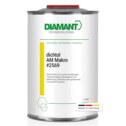DIAMANT dichtol AM Makro 1L - Versiegeln, Imprägnieren, Glätten und Veredeln von 3D-gedruckten Objekten | für große Poren bis 0,5mm | 3D-Druck Imprägnierung | Metallimprägnierung von DIAMANT Polymer