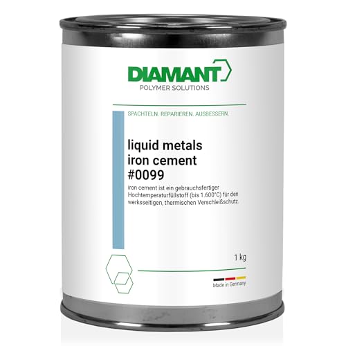 DIAMANT Polymer Iron Cement feuerfester Kesselkitt bis 1600°C hitzebeständiger Kleber 500g von DIAMANT Polymer