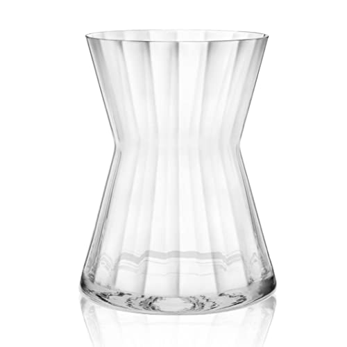 Breite Taille Vase "Mirage" | Kristallglas Deko Vase mit optischem Effekt | 23cm von DIAMANTE