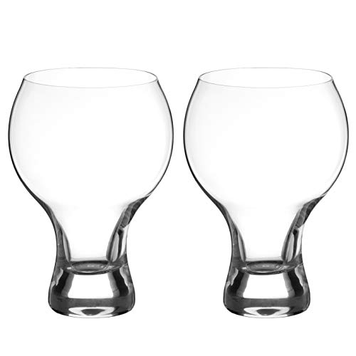 DIAMANTE Crystal Craft Gin Glas | Ballon Gin Glas | Kurzstieliges Gin Glas | Pimms Glas | Cocktail Glas | IPA Bierglas - 'Auris' Kollektion Unverziert Kristall - 2er Set von DIAMANTE