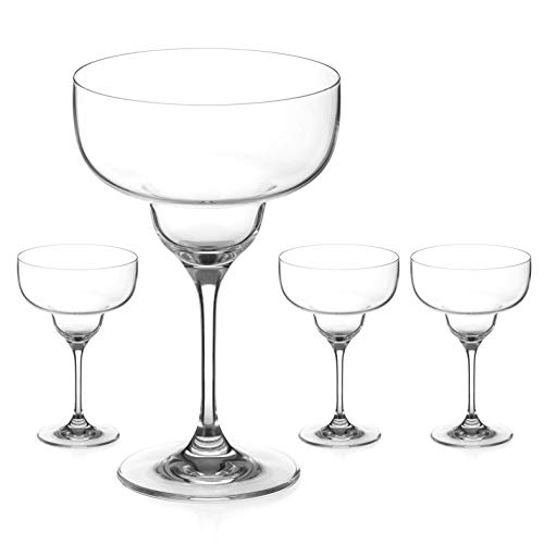 DIAMANTE Crystal Margarita Gläser 4er Set - Kollektion Auris undekoriert Kristall - Geschenkbox mit 4 Premium Margarita-Gläsern von DIAMANTE
