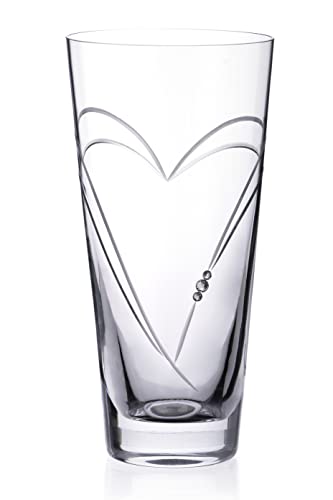 DIAMANTE Herz-Vase mit Swarovski-Kristallen, handgeschliffen, 20 cm von DIAMANTE