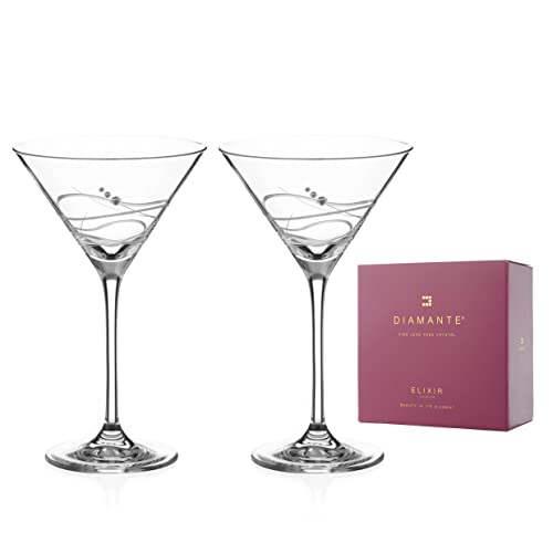 DIAMANTE Martini Prosecco Cocktailgläser "Soho", verziert mit Swarovski-Kristallen, 2 Stück von DIAMANTE