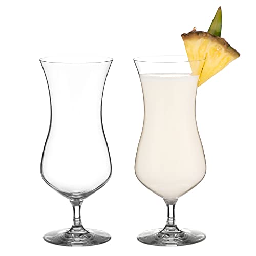 DIAMANTE Pina Colada Gläser – 1 Paar Hurricane Cocktailgläser – bleifreies Kristall Set von 2 von DIAMANTE