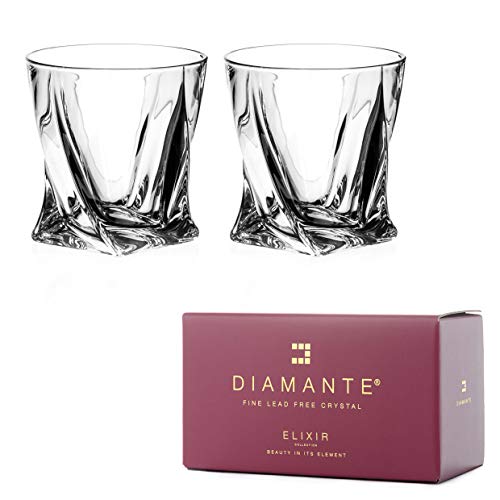 DIAMANTE Quadro Whisky Tumblers Short Drink Gläser aus Premium Bleifreiem Kristall - 2er Set DIAMANTE Quadro Whisky Tumblers Short Drink Gläser aus Premium Bleifreiem Kristall - 2er Set von DIAMANTE