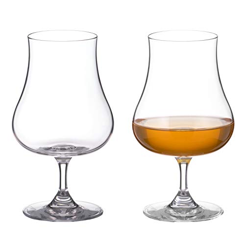 DIAMANTE Rum Gläser Paar - Auris Collection Undekoriert Kristall - Geschenkbox mit 2 Speciality Rum Snifters von DIAMANTE