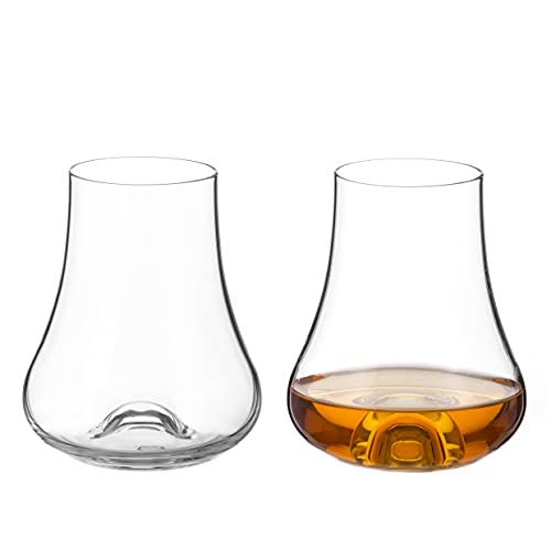 DIAMANTE Rum und Whisky Taster Gläser Paar - 'Auris' Collection Undecorated Crystal - Geschenkbox mit 2 Stück Probenschneider von DIAMANTE
