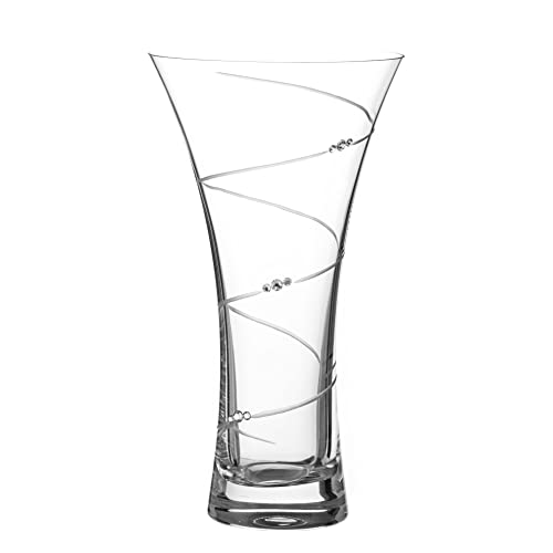 DIAMANTE Swarovski Trompetenvase, hohl, Kristallglas, 25 cm von DIAMANTE