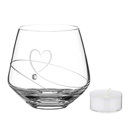 DIAMANTE Teelichthalter "Romance", verziert mit Swarovski-Kristallen (hochwertiges Teelicht im Lieferumfang enthalten) zum Valentinstag von DIAMANTE
