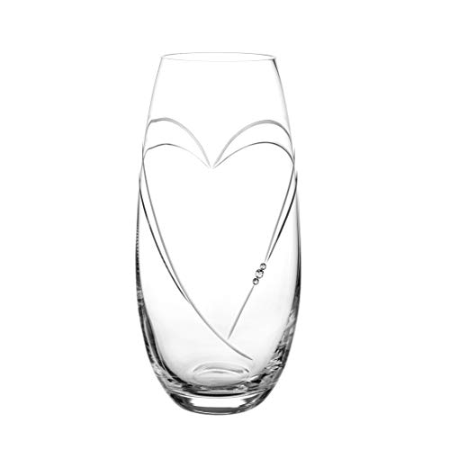 DIAMANTE Vase, Herz in Herz, handgeschliffen, mit Swarovski-Kristallen, 25 cm von DIAMANTE