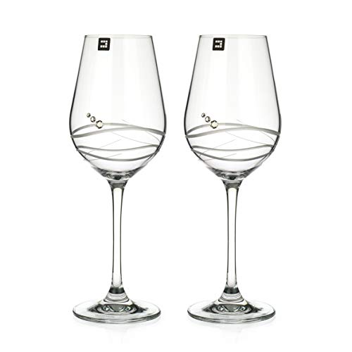 [DIAMANTE] Venezia Weißwein S/2 [Diamante] Venedig Weinglas Weißwein Swarovski Paar Set von DIAMANTE