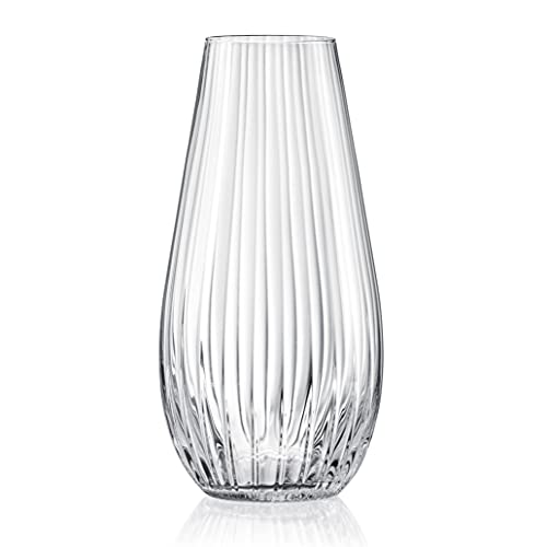 Kristallvase "Wasserfall" – bleifreie Kristallglasvase – ideal für Blumen, Blumensträuße oder als Dekoration (30 cm) von DIAMANTE
