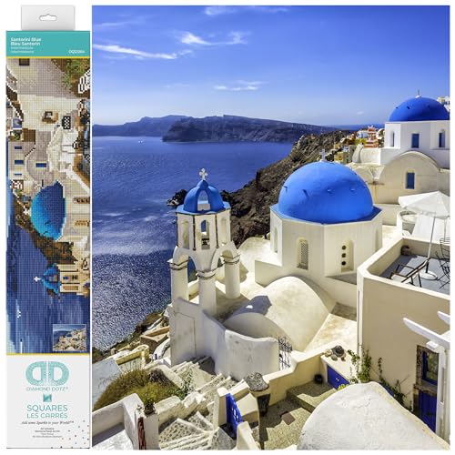 DIAMOND DOTZ 2592469 Original 5D Diamond Painting Squares Set, Santorini, DIY Diamant-Malerei-Kit mit quadratischen Glitzersteinen für Erwachsene und Kinder ab 12 Jahren, Intermediate von DIAMOND DOTZ
