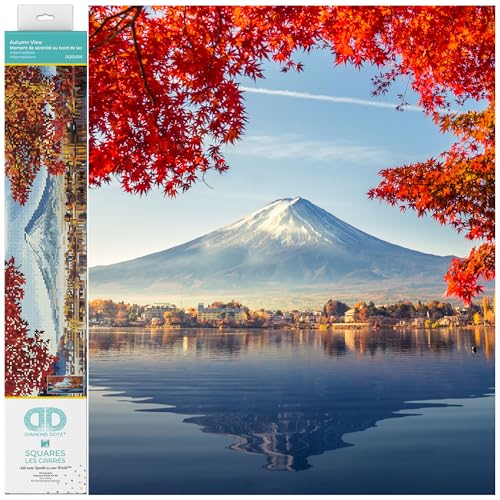 DIAMOND DOTZ 2592662 Original 5D Diamond Painting Squares Set, Mount Fuji im Herbst, DIY Diamant-Malerei-Kit mit quadratischen Glitzersteinen für Erwachsene und Kinder ab 12 Jahren, Advanced von DIAMOND DOTZ