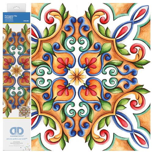 DIAMOND DOTZ 2592674 Original 5D Diamond Painting Set, Portugiesische Fliese, DIY Diamant-Malerei-Kit mit runden Glitzersteinen für Erwachsene und Kinder ab 12 Jahren, Intermediate von DIAMOND DOTZ