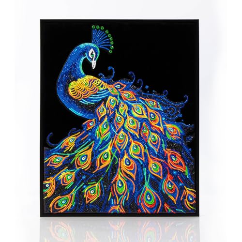 DIAMOND DOTZ 2594357 Original 5D Diamond Painting Set, Neon Pfau, mit Neonfarben und Samt, DIY Diamant Malerei Bilder für Erwachsene und Kinder ab 12 Jahren, Intermediate DIAMOND DOTZ 2594357 Original 5D Diamond Painting Set, Neon Pfau, mit Neonfarben und Samt, DIY Diamant Malerei Bilder für Erwachsene und Kinder ab 12 Jahren, Intermediate von DIAMOND DOTZ