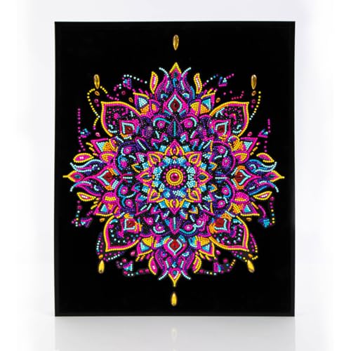 DIAMOND DOTZ 2594361 Original 5D Diamond Painting Set, Neon Mandala, mit Neonfarben und Samt, DIY Diamant Malerei Bilder für Erwachsene und Kinder ab 12 Jahren, Intermediate von DIAMOND DOTZ