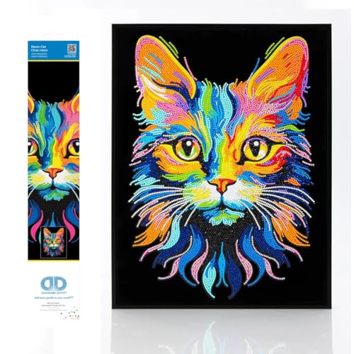 DIAMOND DOTZ 2594365 Original 5D Diamond Painting Set, Neon Katze, mit Neonfarben und Samt, DIY Diamant Malerei Bilder für Erwachsene und Kinder ab 12 Jahren, Intermediate DIAMOND DOTZ 2594365 Original 5D Diamond Painting Set, Neon Katze, mit Neonfarben und Samt, DIY Diamant Malerei Bilder für Erwachsene und Kinder ab 12 Jahren, Intermediate von DIAMOND DOTZ