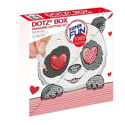 DIAMOND DOTZ BOX 2592832 Original 5D Diamond Painting Box Set, Panda Liebe, DIY Diamant-Malerei-Kit mit Motivbox und Glitzersteinen für Kinder ab 6 Jahren, Beginner von DIAMOND DOTZ