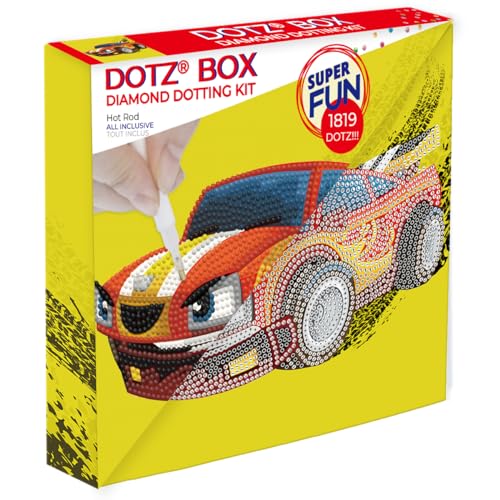 DIAMOND DOTZ DBX.076 - Original 5D Diamond Painting Set DOTZ BOX Sportauto Hot Rod, Kreativset mit 1819 Diamant Mosaiksteinen, Malset ca. 22 x 22 cm, DIY Komplettset für Kinder ab 8 Jahren, Gelb / Rot DIAMOND DOTZ DBX.076 - Original 5D Diamond Painting Set DOTZ BOX Sportauto Hot Rod, Kreativset mit 1819 Diamant Mosaiksteinen, Malset ca. 22 x 22 cm, DIY Komplettset für Kinder ab 8 Jahren, Gelb / Rot von DIAMOND DOTZ
