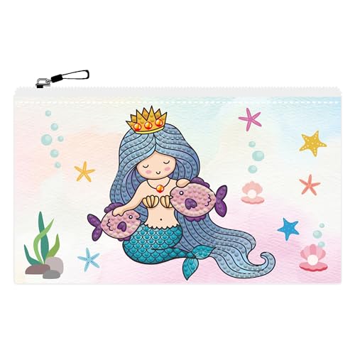 DIAMOND DOTZ DOTZIES 2592611 Original 5D Diamond Painting Etui Set, Meerjungfrau, Kreativ-Kit für DIY Mäppchen mit Glitzersteinen, Diamanten-Bastelset für Kinder ab 6 Jahren von DIAMOND DOTZ