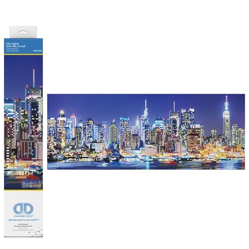 DIAMOND DOTZ 2592648 Original 5D Diamond Painting Set, Skyline, DIY Diamant-Malerei-Kit mit runden Glitzersteinen für Erwachsene und Kinder ab 12 Jahren, Intermediate von DIAMOND DOTZ