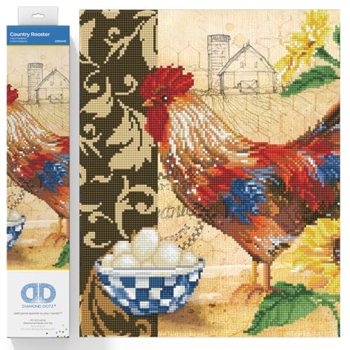Diamond Dotz DD9-049 Country Rooster, ca. 41 x 41 cm groß, Diamond Painting, Malen mit Diamanten, funkelndes Bild zum Selbstgestalten, für Kinder und Erwachsene Diamond Dotz DD9-049 Country Rooster, ca. 41 x 41 cm groß, Diamond Painting, Malen mit Diamanten, funkelndes Bild zum Selbstgestalten, für Kinder und Erwachsene von DIAMOND DOTZ