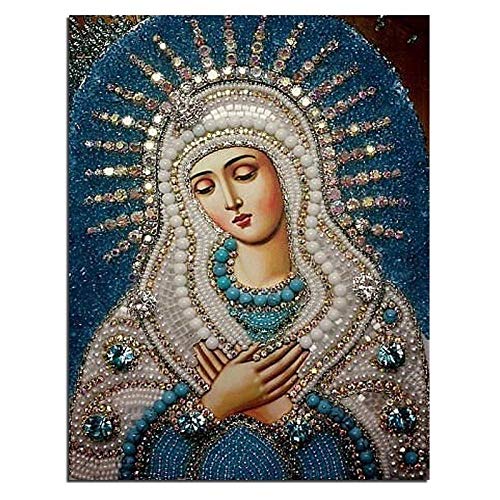 DIAMWAN Heilige jungfrau maria 5d diy diamant malerei kristall orthodoxe ikone figur dekorative kreuzstich mode religion gemälde 40 x 50 cm (ca. 14 x 20 Zoll) von DIAMWAN