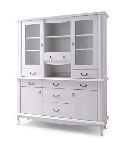 DIANA Vitrine Buffetschrank Kommode mit Aufsatz Diana, Weiß, Groß, Esszimmer von DIANA furniture24.eu