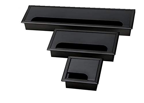 DIANSA Kabeldurchführung in 7 Längen und 3 Farben Kabeldurchlass Arbeitsplatte Schreibtisch Tisch Büro Durchlass Aluminium (8x28cm, schwarz) von DIANSA
