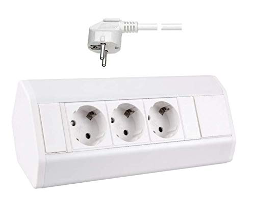Ecksteckdose 3 x Schuko mit Kabel und Stecker Steckdose Tischsteckdose Steckdosenblock Schreibtisch Stromdose Energiestation Ecksteckdose 3 x Schuko mit Kabel und Stecker Steckdose Tischsteckdose Steckdosenblock Schreibtisch Stromdose Energiestation von DIANSA