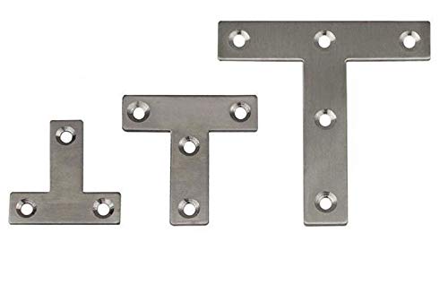 Edelstahl T- Blech Flachverbinder in 4 Größen (80x80x16mm) von DIANSA