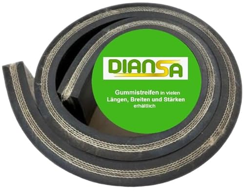 Gummistreifen mit Gewebe 1200x80x15mm Hartgummi Vollgummi Gummi-Matte Auflage Streifen Unterlage Schürfleiste Abrieb Schneeschild Leiste von DIANSA