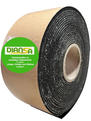 Gummistreifen selbstklebend Breite 50mm und Stärke 5mm von 1-10m Länge Hartgummi Vollgummi Gummiauflage Gummiplatte Gummimatte (3000x50x5KS) von DIANSA