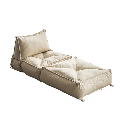 DIANXI Kleine Sofas Einzel-Klappsessel, Wohnzimmer-Sofa mit Rückenlehne, modernes Sofa, cremefarbenes Lazy-Sofa, Größe: 52 Zoll Sofa fürs Schlafzimmer von DIANXI