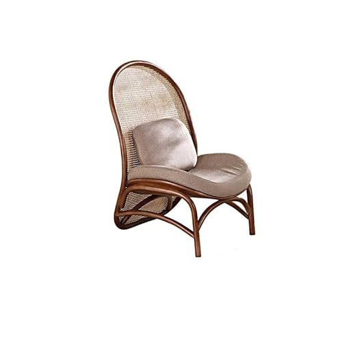 DIANXI Kleine Sofas Rattan Holz Kleines Sofa Hause Wohnzimmer Einzelner Liegestuhl Freizeit Rückenlehne Rattan Stuhl Sofa fürs Schlafzimmer von DIANXI