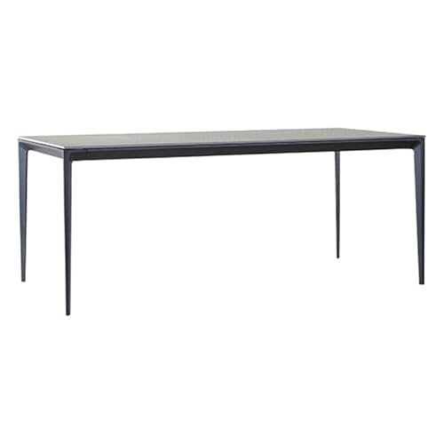 DIANXI Moderner Esstisch Rock Plate Aluminiumlegierung Rechteckiger Restaurant-Esstisch Moderner einfacher Tisch Küchen-Esstische(140 * 80cm) von DIANXI