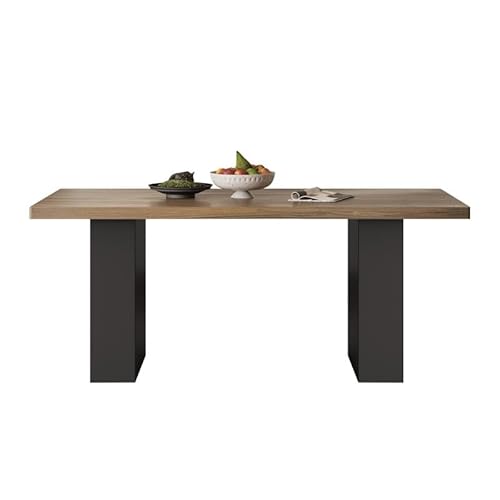 DIANXI Moderner Esstisch Rock Plate Esstisch Schwarznussholzmaserung Tischplatte Moderner einfacher Restaurant-Großtisch Küchen-Esstische(180x80x77cm) von DIANXI