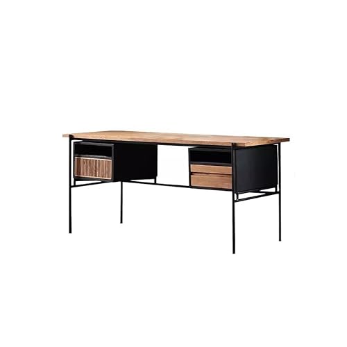 DIANXI Moderner Gaming-Schreibtisch 165x65x75cm Einfacher Haus Schreibtisch, Vintage Schlafzimmer Büromöbel für Arbeitszimmer, Wohnzimmer Studienschreibtisch von DIANXI