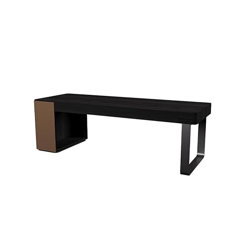 DIANXI Moderner Gaming-Schreibtisch Minimalistischer Einzelcomputertisch aus Massivholz, Moderne CEO-Chef-Bürowerkbank Sattelleder, geeignet for Unternehmen und Studienschreibtisch von DIANXI