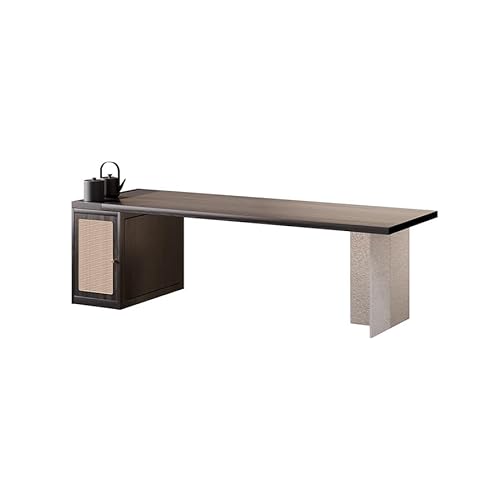 DIANXI Moderner Gaming-Schreibtisch Minimalistischer Schreibtisch aus Eschenholz for das Büro, Teetisch Massivholz for Wohnzimmer, geeignet for Unternehmen und Arbeitszimmer Studienschreibtisch von DIANXI