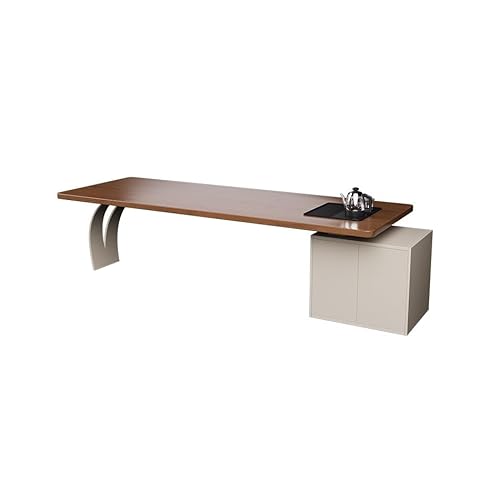 DIANXI Moderner Gaming-Schreibtisch Solid Wood Company Boss Office Workbench mit Seitenschrank, President Chairman Teetisch, auch for das Arbeitszimmer und Wohnzimmer geeignet Studienschreibtisch von DIANXI