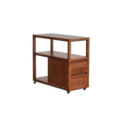DIANXI Sofa-Couchtisch Sofa-Beistelltisch im chinesischen Stil, beweglicher Couchtisch, Massivholzwagen, Ecktisch, Wohnzimmer, Teeschrank, Eckschrank Beistelltisch von DIANXI