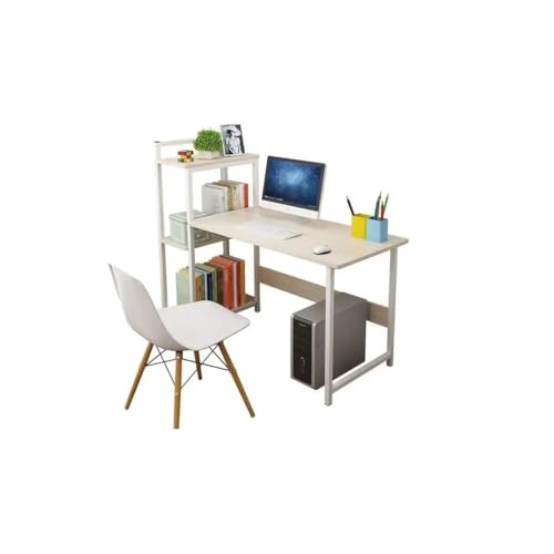 Moderner Gaming-Schreibtisch Heimschreibtisch mit 3-lagigem Bücherregal, Schreibtisch-Kombination, Büro-Computertisch, geeignet for Heimbüro, Arbeitszimmer, Wohnzimmer Studienschreibtisch ( Color : L- von DIANXI
